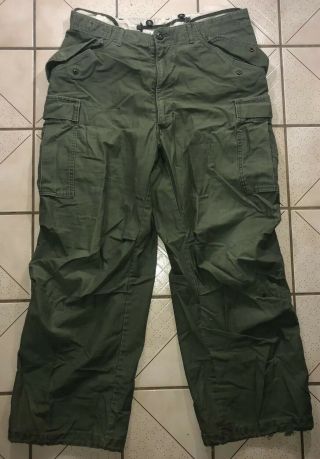 Vintage M65 Military Cargo 60s Vietnam Field Trousers Pants Sateen Size Medium