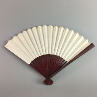 Japanese Folding Fan Vtg Sensu Paper Bamboo Frame Silver Sparkle 4d251
