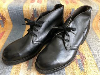 76s Weinbrenner US Military Black Leather Steel Toe Chukka Boots 6 R Dead Stock 2