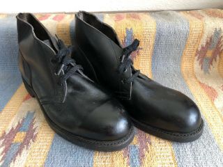 76s Weinbrenner US Military Black Leather Steel Toe Chukka Boots 6 R Dead Stock 3