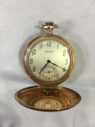 Antique 14k Gold Waltham Pocket Watch 12s 15 Jewels Engraved Case