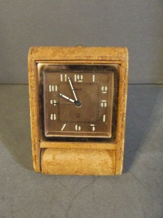Vintage Jaeger Travel Folding Alarm Clock For Parts/repair