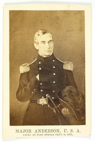Major Robert Anderson Civil War Soldier Cdv Photograph Fort Sumter