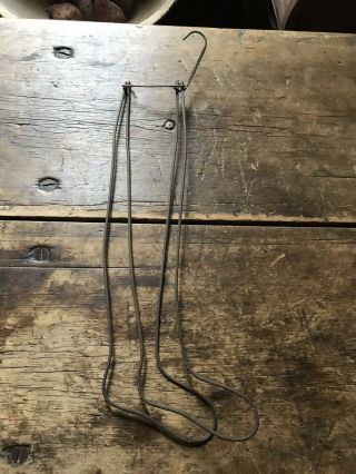 Pair Old Antique Metal Wire Child’s Sock Form Stretchers Patina Peg Rack AAFA 4