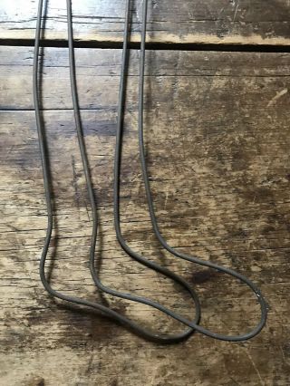 Pair Old Antique Metal Wire Child’s Sock Form Stretchers Patina Peg Rack AAFA 8