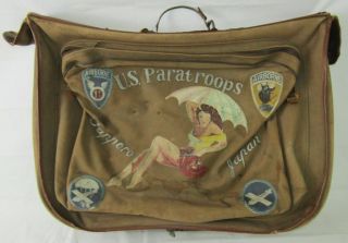 Ww2 Us Paratrooper B - 4 Suitcase W/occupation Artwork - 11th Ab/187th Pgi - Named