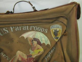 WW2 US Paratrooper B - 4 Suitcase W/Occupation Artwork - 11th AB/187th PGI - Named 2