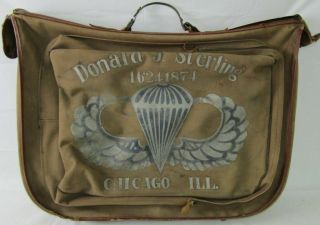 WW2 US Paratrooper B - 4 Suitcase W/Occupation Artwork - 11th AB/187th PGI - Named 4