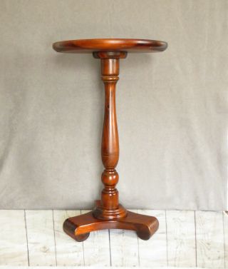 Vintage Ethan Allen Wood Plant Stand Round End Table