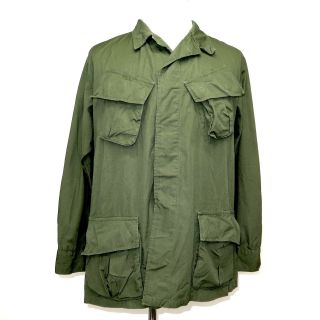 Vintage Us Army Poplin Jungle Jacket Slant Pocket Large L 1966 Og107