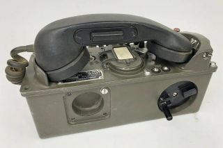 Vintage US Army Signal Corps Military Field Radio Telephone Set TA - 43/PT 2