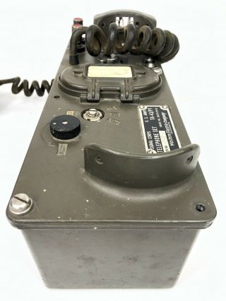 Vintage US Army Signal Corps Military Field Radio Telephone Set TA - 43/PT 7