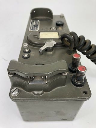 Vintage US Army Signal Corps Military Field Radio Telephone Set TA - 43/PT 8