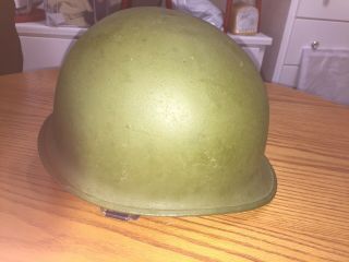 Vintage U.  S.  Military Issue Steel Combat Helmet With Liner