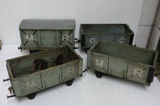 W.  H Jubb Ltd & J.  L.  S Sheffield 4 Early Wood Train Coaches Extremely Rare O Gauge