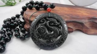 Chinese Jade Hand Carved Dragon Pendant Dragon - Necklace