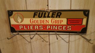 Vintage Fuller Pliers Pinces Tool Store Display Rack Sign Auto