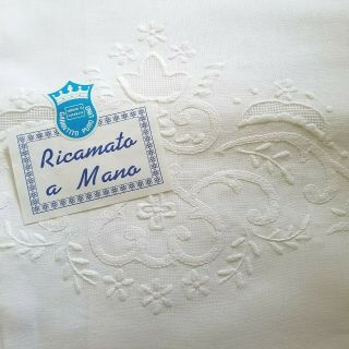 Vintage Italian Pure Linen White Hand Embroidery (4) Bath (4) Hand Towels 8pc Set