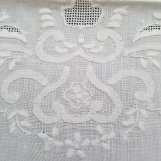 Vintage Italian Pure Linen White Hand Embroidery (4) Bath (4) Hand Towels 8pc SET 3