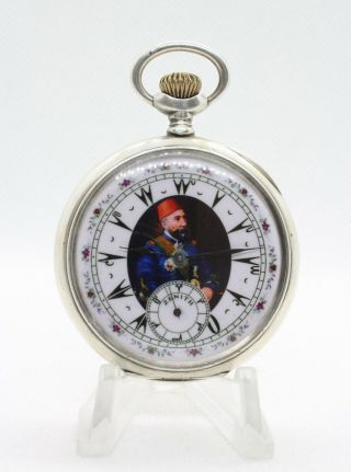 Ottoman Osman Nuri Pasha Zenith Grand Prix Silver Pocket Watch