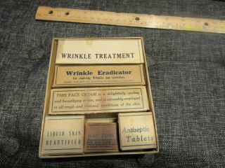 Antique Cosmetics In Box: Wrinkle Treatment,  Face Cream,  Etc.  Complete.