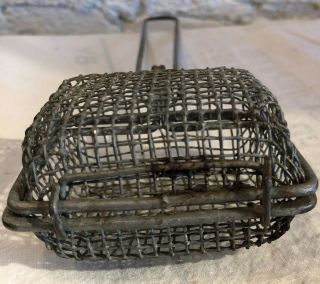 Vintage Primitive Old Soap Saver Wire Mesh Basket Handle Laundry Farmhouse Decor 6