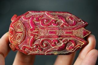 Exquisite Old Jade Hand Carved Cicada Pendant J8