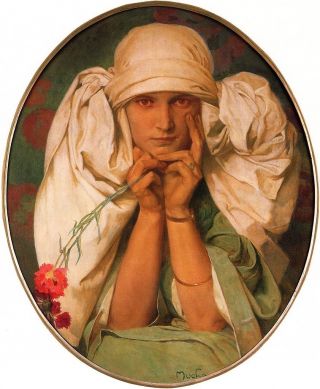Daughter Jaroslava Art Nouveau Print Alphonse Mucha 16x11 A3 Poster Portrait