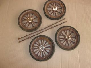VINTAGE BABY BUGGY CARRIAGE STROLLER WHEELS STEAMPUNK PARTS 2