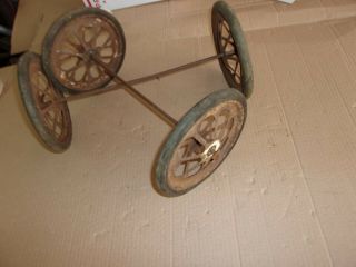 VINTAGE BABY BUGGY CARRIAGE STROLLER WHEELS STEAMPUNK PARTS 8