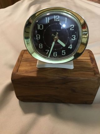 Vintage Westclox Baby Ben Alarm Clock Luminous Brown Face Cream - 5044c