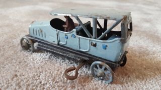 Rare Tin German Penny Toy Car & Driver Lehmann Ito Distler Sedan Touring 1900s 3