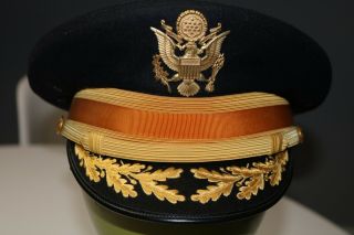 Us Army Dress Blue Field Officer Visor Cap Hat Bullion Size 7 1/4 Luxenberg