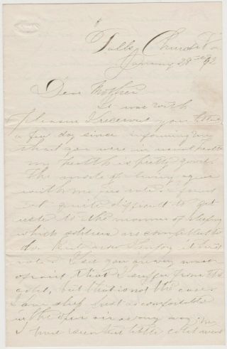 1862 Civil War Soldier Letter - Falls Church Va