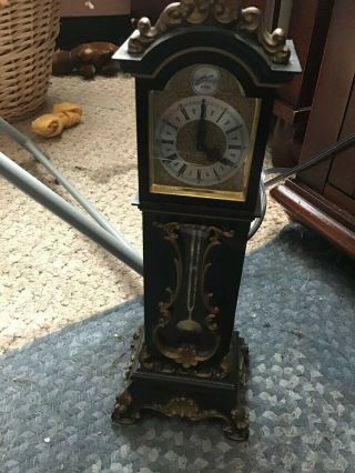 Vintage German Schmid 8 Day Wind Up Miniature Grandfather Clock