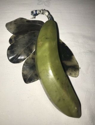 Vintage Chinese Carved Jade Agate Soapstone Banana Hard Stone Fruit