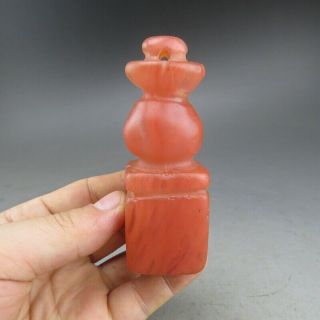 Chinese Jade,  Natural Red Crystal,  Jade,  Hongshan Culture,  Seal,  Pendant R63