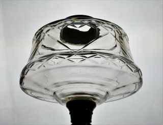 Victorian Cut Glass Kerosene Paraffin Duplex Oil Lamp Font Fount Screw Thread 3