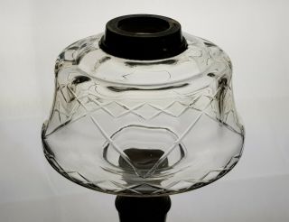 Victorian Cut Glass Kerosene Paraffin Duplex Oil Lamp Font Fount Screw Thread 4