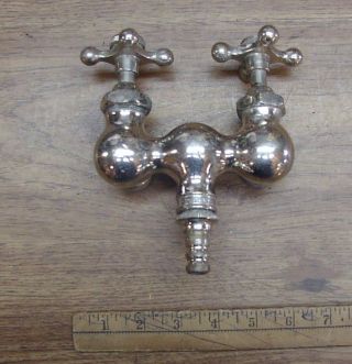 Antique Sterling Claw Foot Bath Tub Faucet,  3 - 1/2 " O.  C. ,  White Porcelain Hot,  Cold
