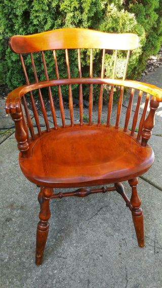 Vintage Nichols And Stone Wooden Captains Chair Claw Arms Solid And