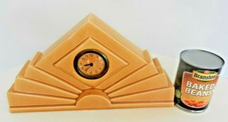 Old French Vintage Art Deco Mantle Clock Faience St Clement