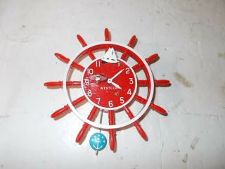 Lux Westclox " Red Sailor " Miniature Pendulette Clock