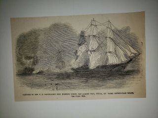 Sabine Pass Texas Uss Morning Light Ship 1863 Civil War Sketch Rare