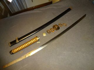 Japanese WWll NLF officer ' s sword in mountings,  