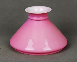 Victorian Pink Cased Opal Slant Vesta Glass Kerosene Oil Paraffin Lamp Shade