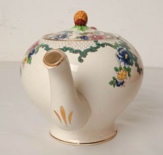 Vintage Royal Cauldon Victoria Floral Pattern Teapot 1.  1/4 Pints
