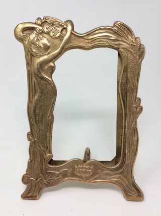 Art Nouveau Solid Brass Photo Frame H21 W15 Cms