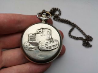 VERY RARE Ussr Collectible Pocket Watch Molnija TRACTOR 3602 Serviced 5