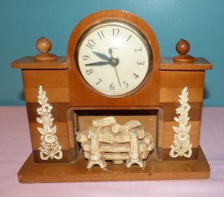 Vintage United Clock Corp Model 419 Fireplace Mantel Clock -